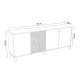Μπουφεσ μελαμινησ kruden hm9446.11 μαυρο-φυσικο 180x40x78.6υεκ. **