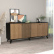 Μπουφεσ μελαμινησ kruden hm9446.11 μαυρο-φυσικο 180x40x78.6υεκ. **