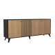 Μπουφεσ μελαμινησ kruden hm9446.11 μαυρο-φυσικο 180x40x78.6υεκ. **