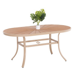 Τραπεζι εξωτ.χωρου telamo hm6288.04 αλουμινιο σαμπανι & polywood 160x90χ73.5υεκ. **