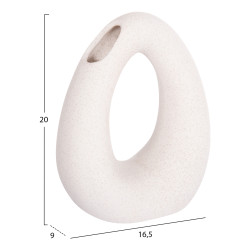 Επιτραπεζιο κεραμικο διακοσμητικο ellipto hm4644.01 υπολευκο κρυσταλλικο 16,5x9x20υεκ **