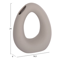 Επιτραπεζιο κεραμικο διακοσμητικο ellipto hm4644.03 γκρι ματ 16,5x9x20υεκ **