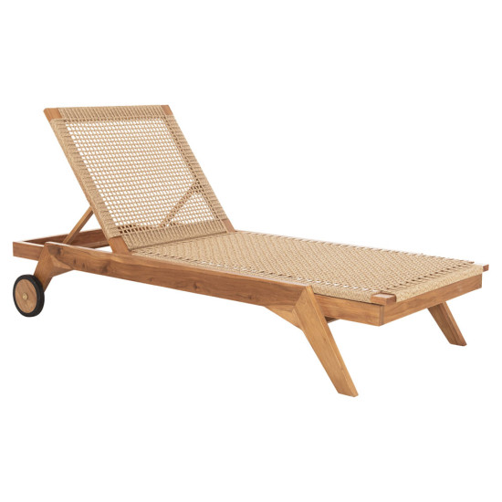 Ξαπλωστρα κικι hm6359 teak ξυλο και σχοινι p.e. σε πλεξη 200x80x99υεκ. **