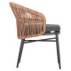 Πολυθρονα αλουμινιου orin hm6265.01 σκουρο γκρι- p.e.rattan σε φυσικο 58x61x75υεκ. **