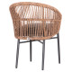 Πολυθρονα αλουμινιου orin hm6265.01 σκουρο γκρι- p.e.rattan σε φυσικο 58x61x75υεκ. **