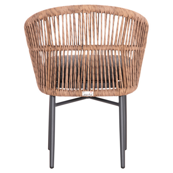 Πολυθρονα αλουμινιου orin hm6265.01 σκουρο γκρι- p.e.rattan σε φυσικο 58x61x75υεκ. **