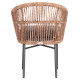 Πολυθρονα αλουμινιου orin hm6265.01 σκουρο γκρι- p.e.rattan σε φυσικο 58x61x75υεκ. **