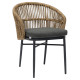 Πολυθρονα αλουμινιου orin hm6265.01 σκουρο γκρι- p.e.rattan σε φυσικο 58x61x75υεκ. **