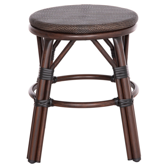 Σκαμπο αλουμινιου chino hm6285.01 bamboo look καφε-textilene καφε φ36x46υεκ. **