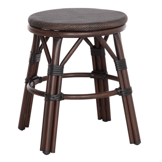 Σκαμπο αλουμινιου chino hm6285.01 bamboo look καφε-textilene καφε φ36x46υεκ. **