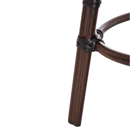 Σκαμπο αλουμινιου chino hm6285.01 bamboo look καφε-textilene καφε φ36x46υεκ. **
