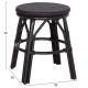 Σκαμπο αλουμινιου chino hm6285.02 bamboo look & textilene σε μαυρο φ36x46υεκ. **