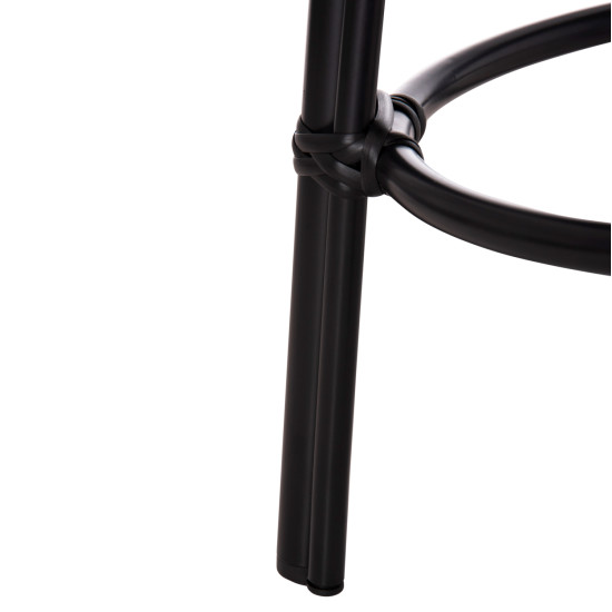 Σκαμπο αλουμινιου chino hm6285.02 bamboo look & textilene σε μαυρο φ36x46υεκ. **