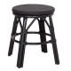 Σκαμπο αλουμινιου chino hm6285.02 bamboo look & textilene σε μαυρο φ36x46υεκ. **