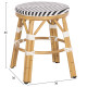 Σκαμπο αλουμινιου chino hm6285.03 bamboo look-textilene λευκο-μαυρο φ36x46υεκ. **