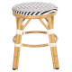 Σκαμπο αλουμινιου chino hm6285.03 bamboo look-textilene λευκο-μαυρο φ36x46υεκ. **