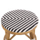 Σκαμπο αλουμινιου chino hm6285.03 bamboo look-textilene λευκο-μαυρο φ36x46υεκ. **