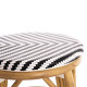 Σκαμπο αλουμινιου chino hm6285.03 bamboo look-textilene λευκο-μαυρο φ36x46υεκ. **