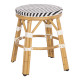 Σκαμπο αλουμινιου chino hm6285.03 bamboo look-textilene λευκο-μαυρο φ36x46υεκ. **