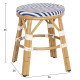 Σκαμπο αλουμινιου chino hm6285.05 bamboo look-textilene λευκο-μπλε φ36x46υεκ. **