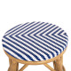 Σκαμπο αλουμινιου chino hm6285.05 bamboo look-textilene λευκο-μπλε φ36x46υεκ. **