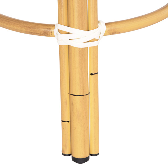 Σκαμπο αλουμινιου chino hm6285.05 bamboo look-textilene λευκο-μπλε φ36x46υεκ. **