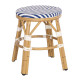 Σκαμπο αλουμινιου chino hm6285.05 bamboo look-textilene λευκο-μπλε φ36x46υεκ. **