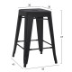 Σκαμπο μεσαιου υψουσ μεταλλικο melita-pro hm8573.42 μαυρο ματ 43x43x67υεκ. **