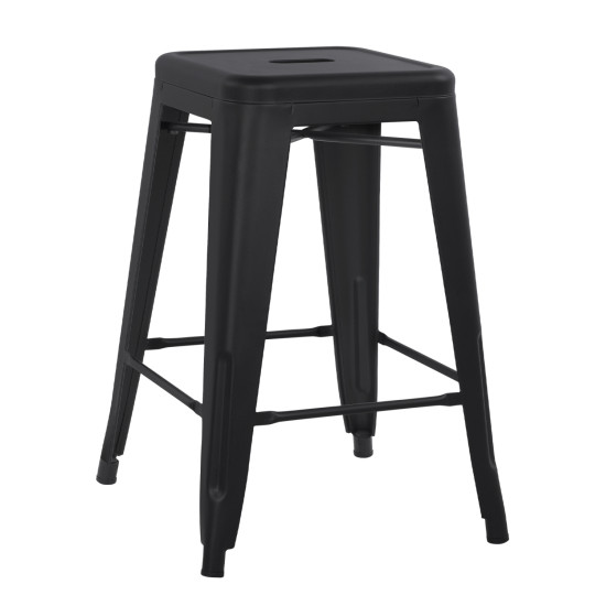 Σκαμπο μεσαιου υψουσ μεταλλικο melita-pro hm8573.42 μαυρο ματ 43x43x67υεκ. **