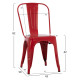 Καρεκλα μεταλλικη melita-pro hm8641.44 κοκκινη 44x47x84.5υεκ. **