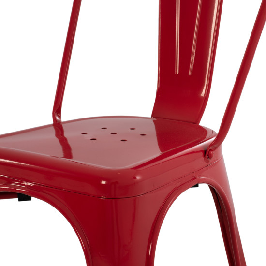 Καρεκλα μεταλλικη melita-pro hm8641.44 κοκκινη 44x47x84.5υεκ. **