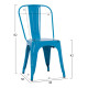 Καρεκλα μεταλλικη melita-pro hm8641.48 μπλε 44x47x84.5υεκ. **