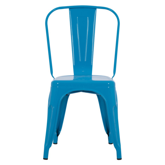 Καρεκλα μεταλλικη melita-pro hm8641.48 μπλε 44x47x84.5υεκ. **