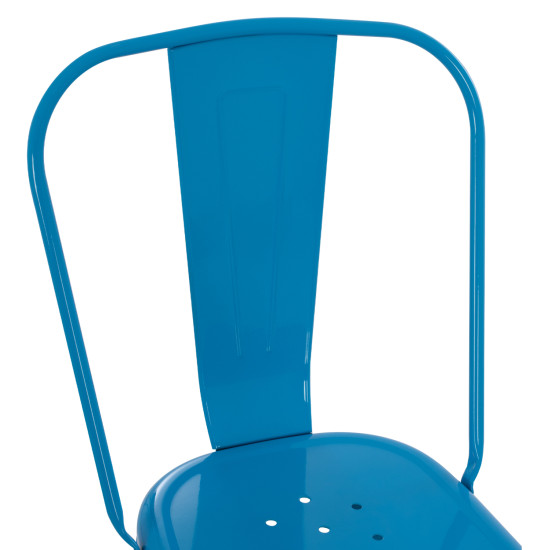 Καρεκλα μεταλλικη melita-pro hm8641.48 μπλε 44x47x84.5υεκ. **