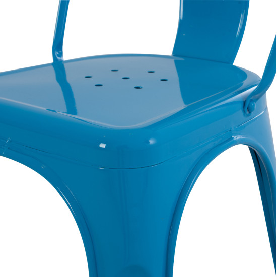 Καρεκλα μεταλλικη melita-pro hm8641.48 μπλε 44x47x84.5υεκ. **