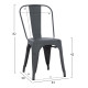 Καρεκλα μεταλλικη melita-pro hm8641.50 γκρι 44x47x84.5υεκ. **