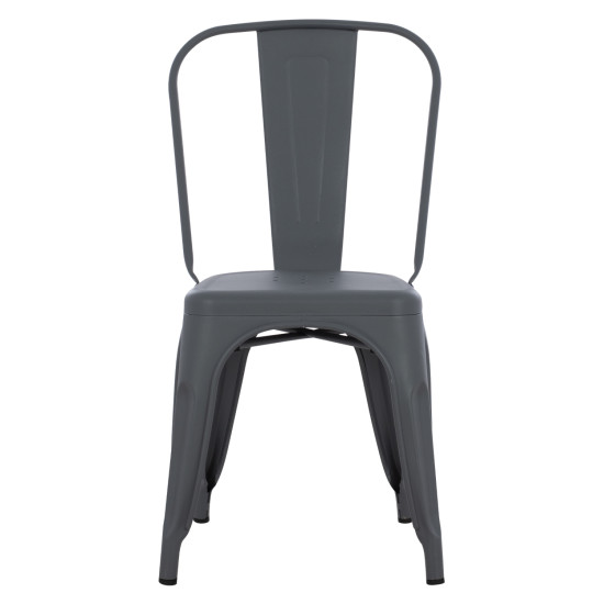 Καρεκλα μεταλλικη melita-pro hm8641.50 γκρι 44x47x84.5υεκ. **