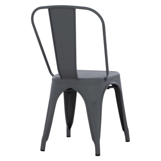 Καρεκλα μεταλλικη melita-pro hm8641.50 γκρι 44x47x84.5υεκ. **