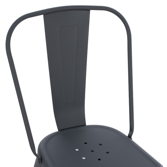 Καρεκλα μεταλλικη melita-pro hm8641.50 γκρι 44x47x84.5υεκ. **