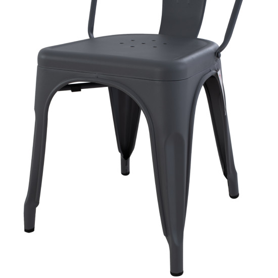 Καρεκλα μεταλλικη melita-pro hm8641.50 γκρι 44x47x84.5υεκ. **