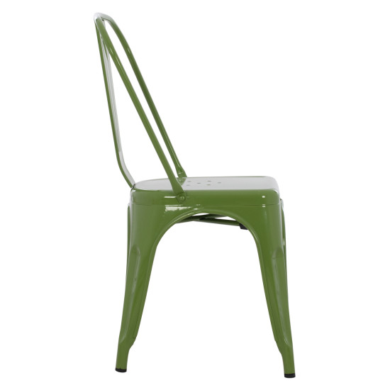 Καρεκλα μεταλλικη melita-pro hm8641.53 light olive green 44x47x84.5υεκ. **