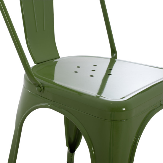 Καρεκλα μεταλλικη melita-pro hm8641.53 light olive green 44x47x84.5υεκ. **