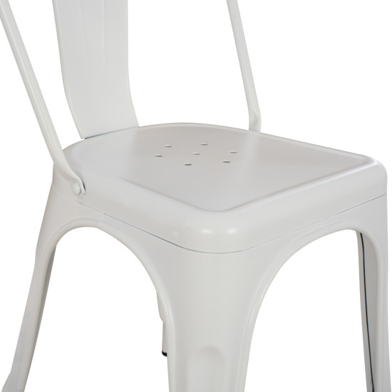 Καρεκλα μεταλλικη melita-pro hm8641.41 λευκο ματ 44x47x84.5υεκ. **