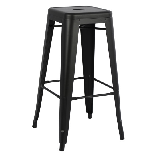 Σκαμπο μπαρ μεταλλικο melita-pro hm8642.42 σε μαυρο ματ 43x43x78υεκ. **