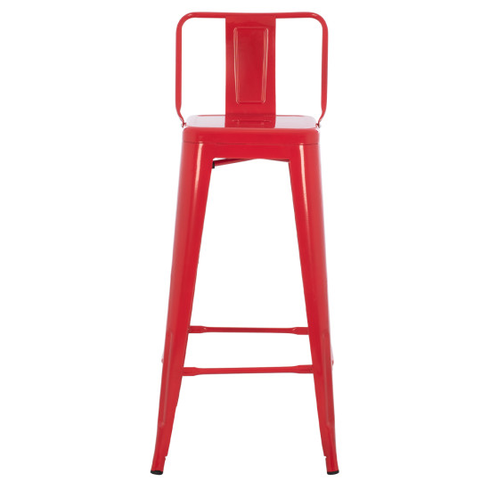 Σκαμπο bar me πλατη μεταλλικο melita-pro hm8643.44 κοκκινο 42x42x100υεκ. **