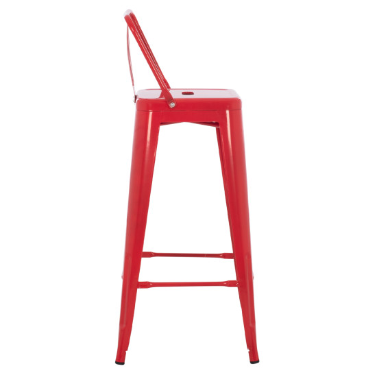 Σκαμπο bar me πλατη μεταλλικο melita-pro hm8643.44 κοκκινο 42x42x100υεκ. **