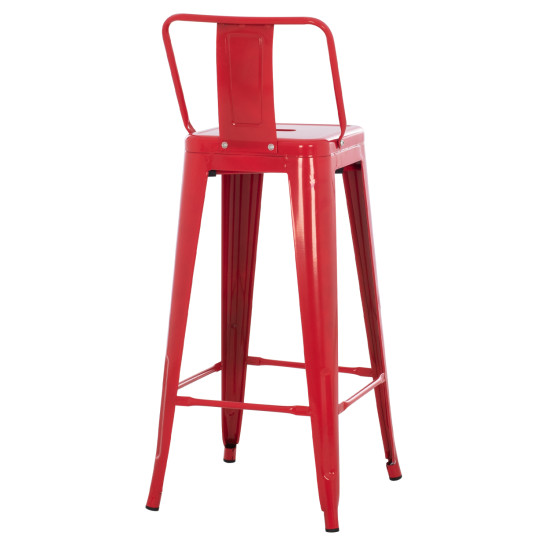 Σκαμπο bar me πλατη μεταλλικο melita-pro hm8643.44 κοκκινο 42x42x100υεκ. **