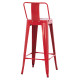 Σκαμπο bar me πλατη μεταλλικο melita-pro hm8643.44 κοκκινο 42x42x100υεκ. **