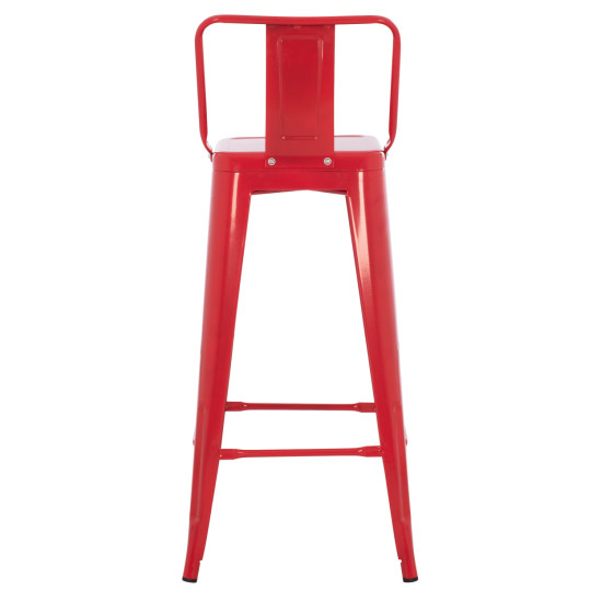 Σκαμπο bar me πλατη μεταλλικο melita-pro hm8643.44 κοκκινο 42x42x100υεκ. **
