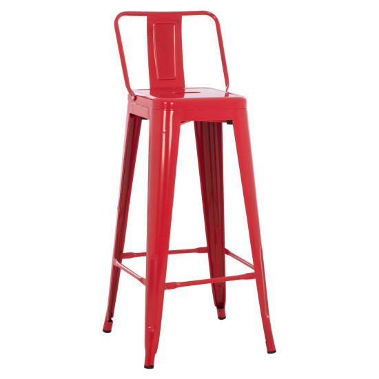 Σκαμπο bar me πλατη μεταλλικο melita-pro hm8643.44 κοκκινο 42x42x100υεκ. **